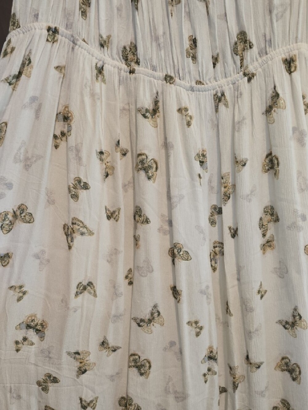 Light Buttercream Butterfly Print Summer Dress, Cleo + Wolf, NWT, Small - Picture 4 of 11